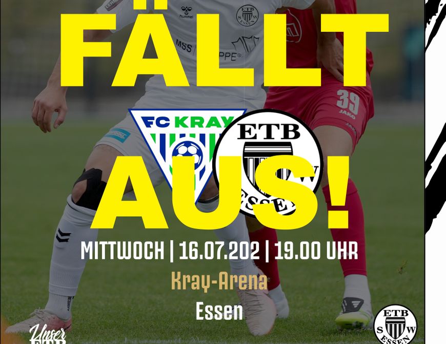 Testspiel in Kray wurde abgesagt