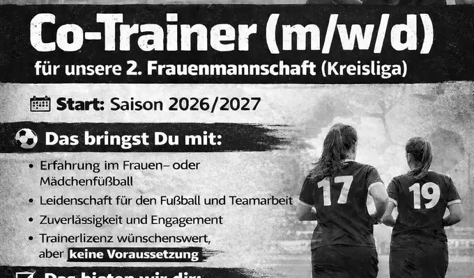 Co-Trainer für 2. Frauen gesucht