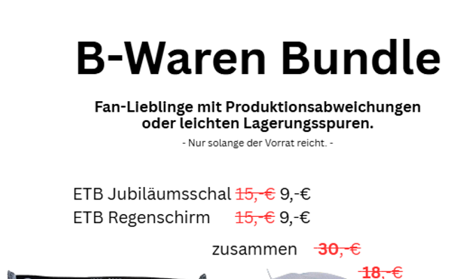 ETB-Fanartikel: B-Ware im Sonderangebot